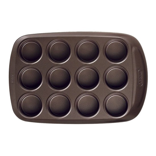 12-compartment muffin baking pan, carbon steel, 38x25.5cm, "Asimetria" - Pyrex