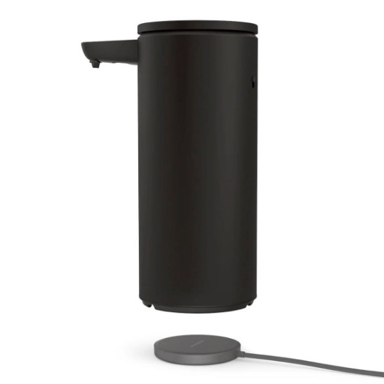 Distributeur de savon avec capteur et porte-éponge, 414 ml, acier inoxydable, Noir - simplehuman