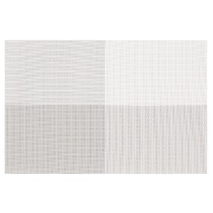 Set of 4 placemats, 45 × 30 cm, white/grey