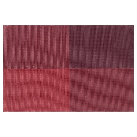 Set of 4 table mats, Burgundy red, 45 × 30 cm