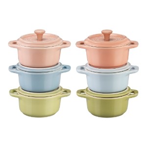 Set of 6 mini-cocottes, ceramic - Staub