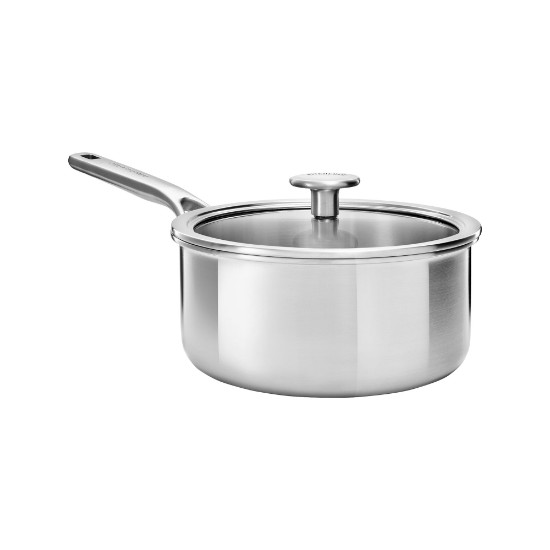 Saucepan bl-għatu, azzar li ma jissaddadx, 3 Ply, 18cm / 2.1L, "MultiPly" - KitchenAid