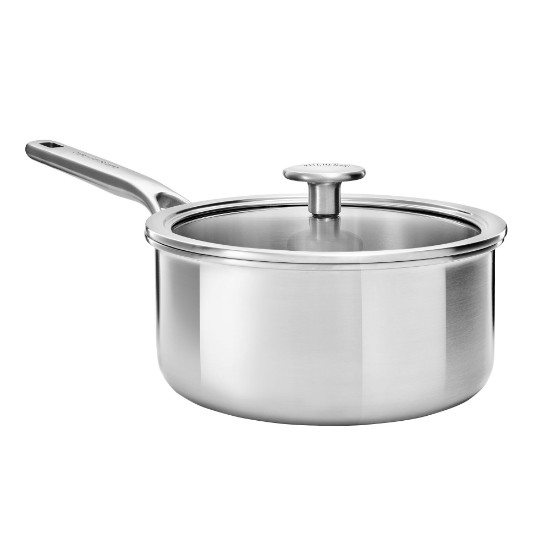 Saucepan bl-għatu, azzar li ma jissaddadx, 3 Ply, 18cm / 2.1L, "MultiPly" - KitchenAid