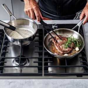 Set of 2  frying pans, stainless steel, 3 Ply, 24 cm / 28 cm, "TRI-PLY" - KitchenAid