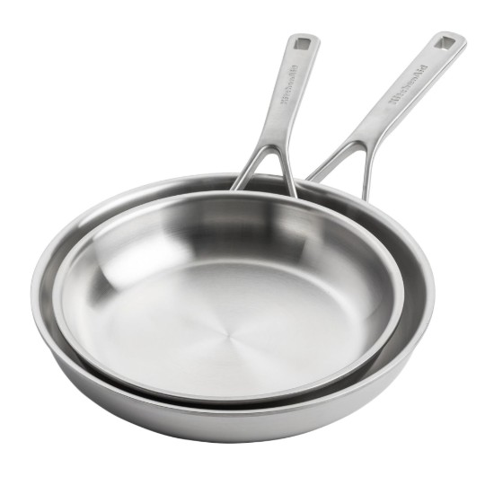 Set de 2 poêles à frire, acier inoxydable, 3 plis, 24 cm / 28 cm, « MultiPly » - KitchenAid