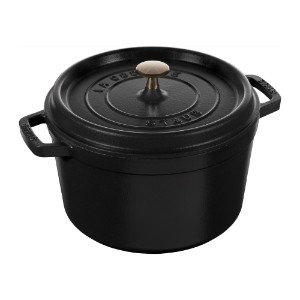 High Cocotte stockpot, cast iron, 24cm/4.7L, Black - Staub