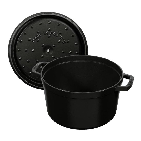 Høj Cocotte gryde, støbejern, 24cm/4,7L, Black - Staub