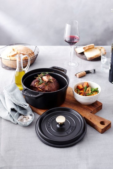 Stockpot tall Cocotte, ħadid fondut, 24cm/4.7L, Black - Staub