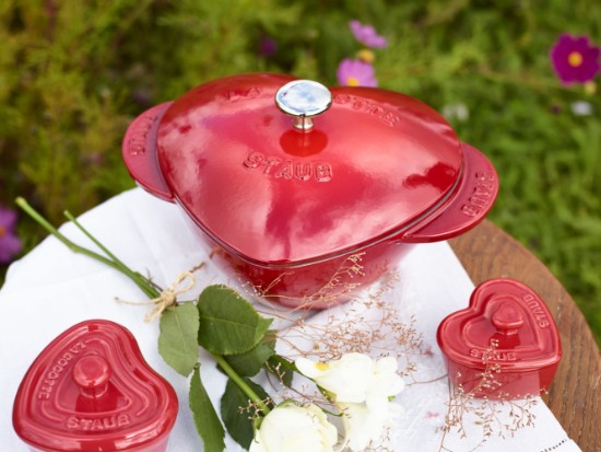 Cocotte coeur, öntöttvas, 20 cm/1.75L, Cherry - Staub