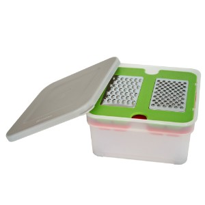 Multifunctional grater, stainless steel, with container - Zokura