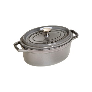 Ovális Cocotte főzőedény öntöttvasból, 23 cm/2,35 l, <<Grafitszürke>> - Staub