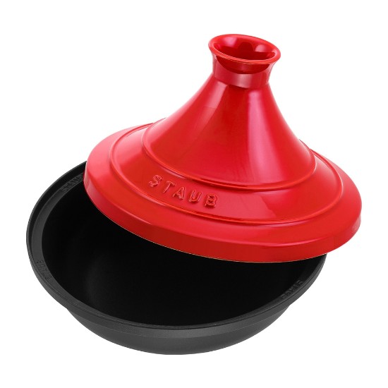 Tajine valmistettu valuraudasta keraamisella kannella, 28 cm, Cherry - Staub 