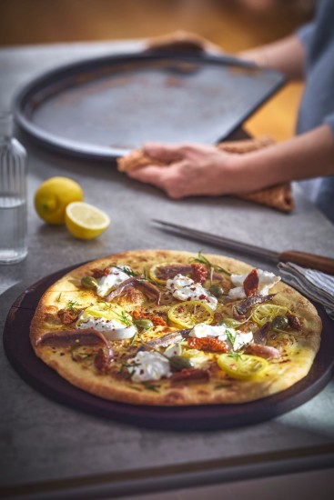 Bandeja para pizza, cerámica, 42x35cm, Truffle - Emile Henry