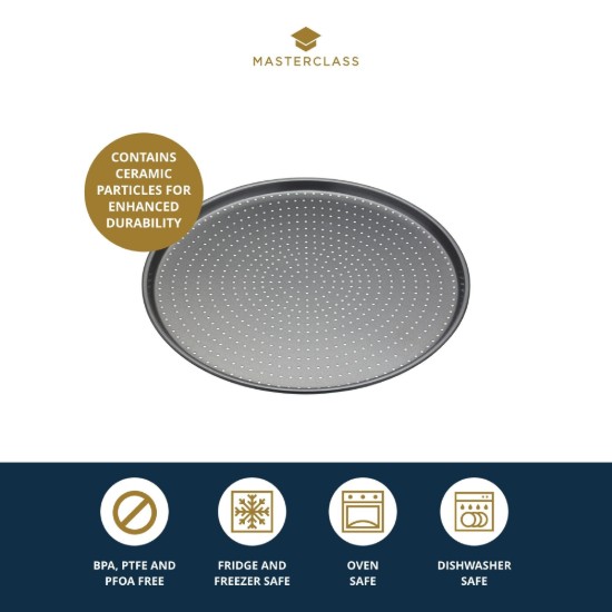 Perforowana blacha do pizzy, stal, 32 cm - Kitchen Craft