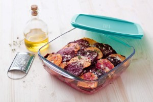 Kvadrātveida pārtikas trauks ar vāku, karstumizturīgs stikls, 25x22cm/2.2L, Blue - PYREX