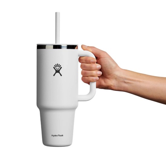 Toplinski izolirana čaša, nehrđajući čelik, 1.18 L, "All Around Travel", bijela - Hydro Flask