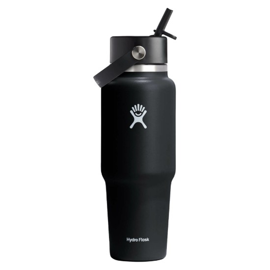 Toplinski izolirana boca, nehrđajući čelik, 950 ml "Wide Straw", Black - Hydro Flask