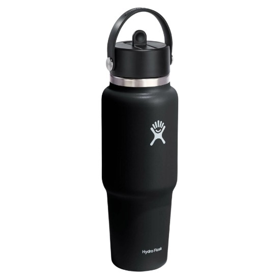 Toplinski izolirana boca, nehrđajući čelik, 950 ml "Wide Straw", Black - Hydro Flask