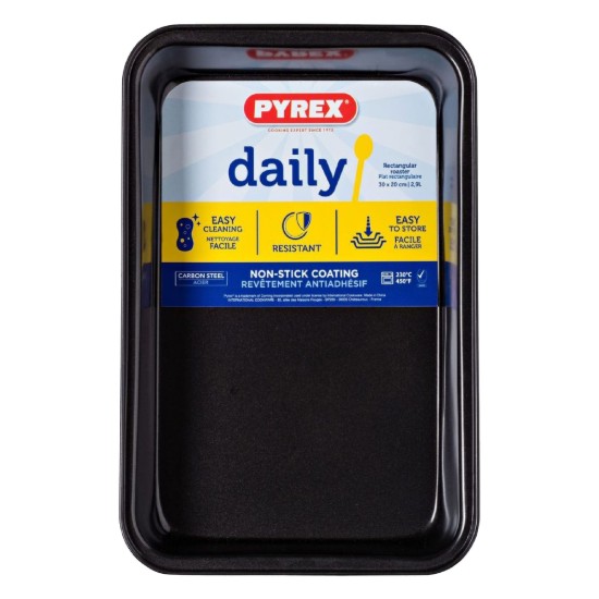 Rechteckiges Backblech, Kohlenstoffstahl, 30 x 20 cm, "Daily" - Pyrex