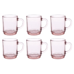 6 stiklinių puodelių rinkinys, 260 ml, "Versailles", Rožinė - Duralex
