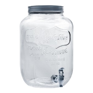 Beverage dispenser, with tap, glass, 8 L - Anilar