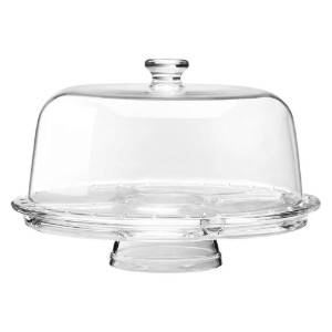 6-in-1 Servierplatte mit Deckel, aus Glas, 31cm - Borgonovo