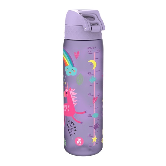 "Slim" fľaša na vodu pre deti, recyclon™, 500 ml, Periwinkle, Unicorns - Ion8