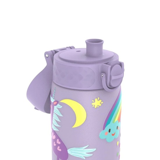 Garrafa de água "Slim" para crianças, aço inoxidável, 600ml, Periwinkle, Unicorns - Ion8