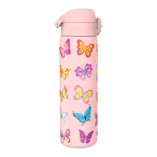 "Slim" vannflaske for barn, rustfritt stål, 600 ml, Butterflies - Ion8