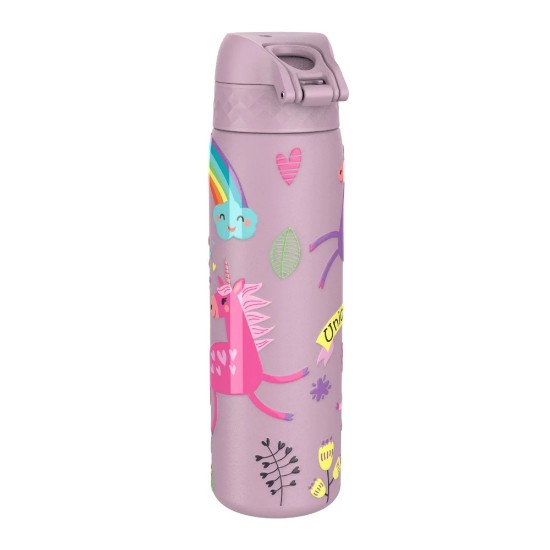 "Slim" vattenflaska, rostfritt stål, 500ml, Unicorns - Ion8