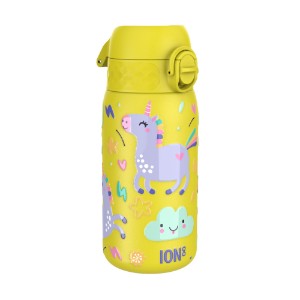 Børnevandflaske, rustfrit stål, 400ml, Yellow, Unicorns - Ion8