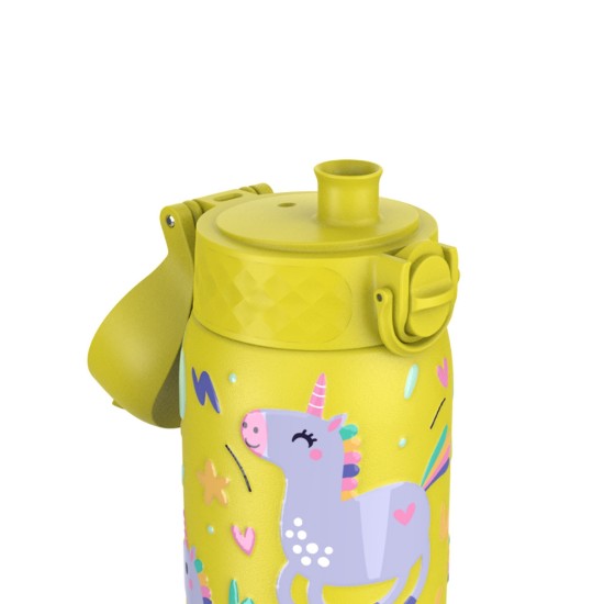 Børnevandflaske, rustfrit stål, 400ml, Yellow, Unicorns - Ion8