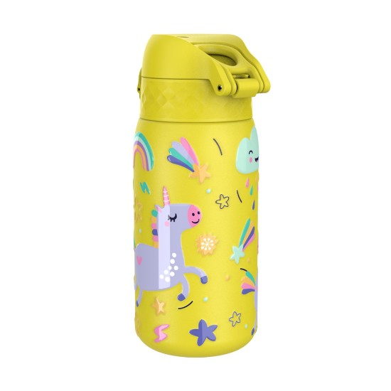 Børnevandflaske, rustfrit stål, 400ml, Yellow, Unicorns - Ion8