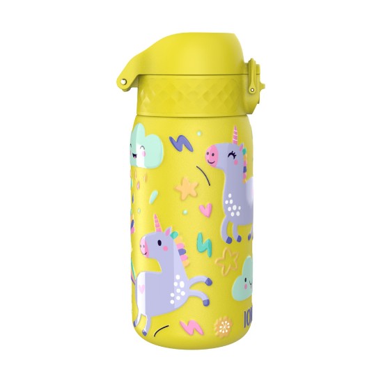 Børnevandflaske, rustfrit stål, 400ml, Yellow, Unicorns - Ion8
