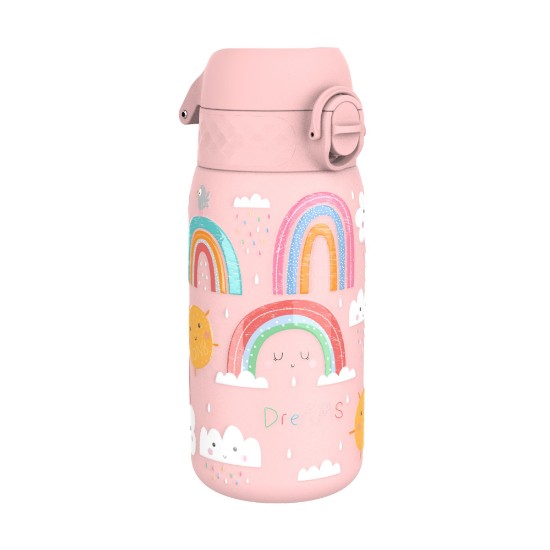Vandflaske til børn, rustfrit stål, 400 ml, Rainbows - Ion8