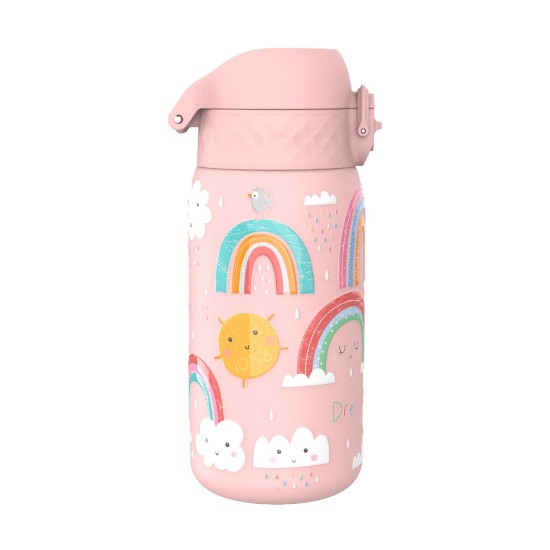 Vandflaske til børn, rustfrit stål, 400 ml, Rainbows - Ion8