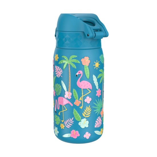 Børnevandflaske, rustfrit stål, 400 ml, Flamingos - Ion8