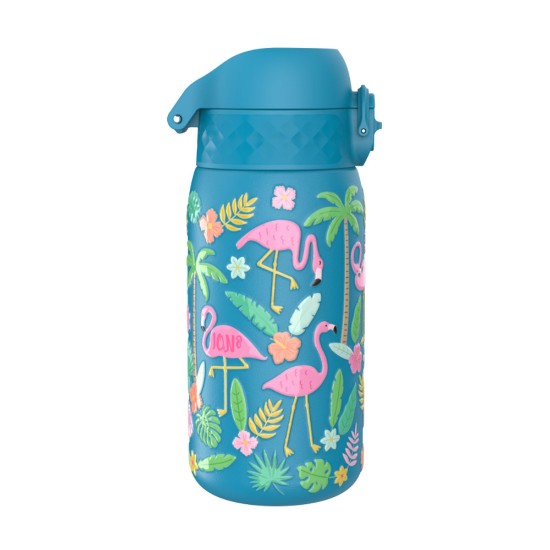 Børnevandflaske, rustfrit stål, 400 ml, Flamingos - Ion8