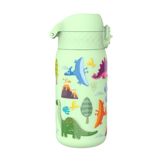 Barnvattenflaska, rostfritt stål, 320ml, Surf Green, Dinosaurs - Ion8