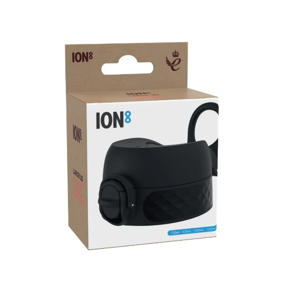 Låg til vandflaske, recyclon™, størrelse L, Black - Ion8