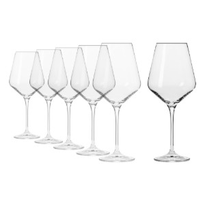 Set med 6 rödvinsglas, kristallglas, 490ml, "Avant-Garde" - Krosno