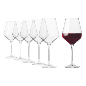 Set med 6 rödvinsglas, kristallglas, 490ml, "Avant-Garde" - Krosno