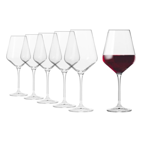 Conjunto de 6 taças de vinho tinto, vidro cristalino, 490ml, "Avant-Garde" - Krosno