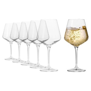 6 vnt. „Chardonnay“ vyno taurių rinkinys, pagamintas iš krištolinio stiklo, 460 ml, "Avant-Garde“ - Krosno
