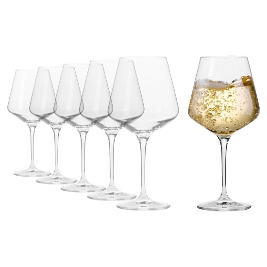 Komplet 6 kieliszków do wina Chardonnay, ze szkła kryształowego, 460 ml, "Avant-Garde" - Krosno