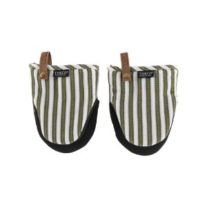 Set of 2 “Yinte” kitchen mitts, Green olive - Tiseco