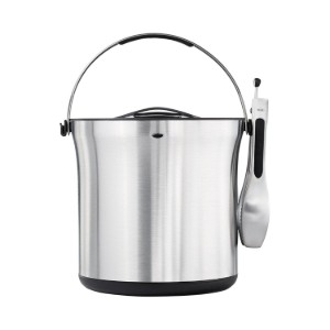 Juego de cubitera y pinzas para hielo, acero inoxidable, "SteeL" - OXO