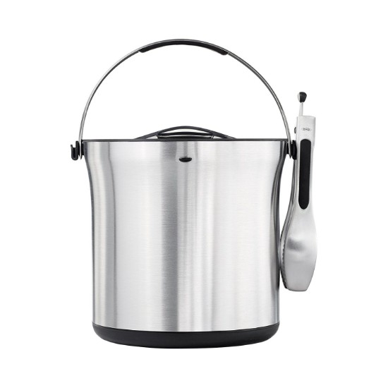 Juego de cubitera y pinzas para hielo, acero inoxidable, "SteeL" - OXO