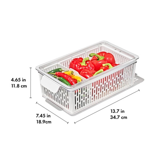 Dārzeņu uzglabāšanas kaste, plastmasas, 35,1 x 18,9 x 11,8 cm - OXO
