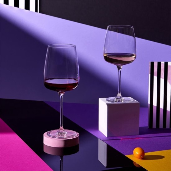 Lot de 4 verres à vin rouge, cristallin, 75 cl, "Modern" - Krosno